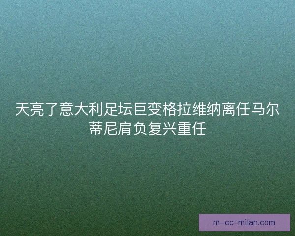 天亮了意大利足坛巨变格拉维纳离任马尔蒂尼肩负复兴重任
